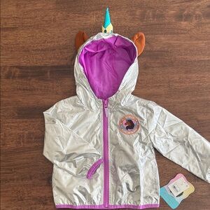 Mad Engine Afro Unicorn silver zip up cosplay anorak jacket